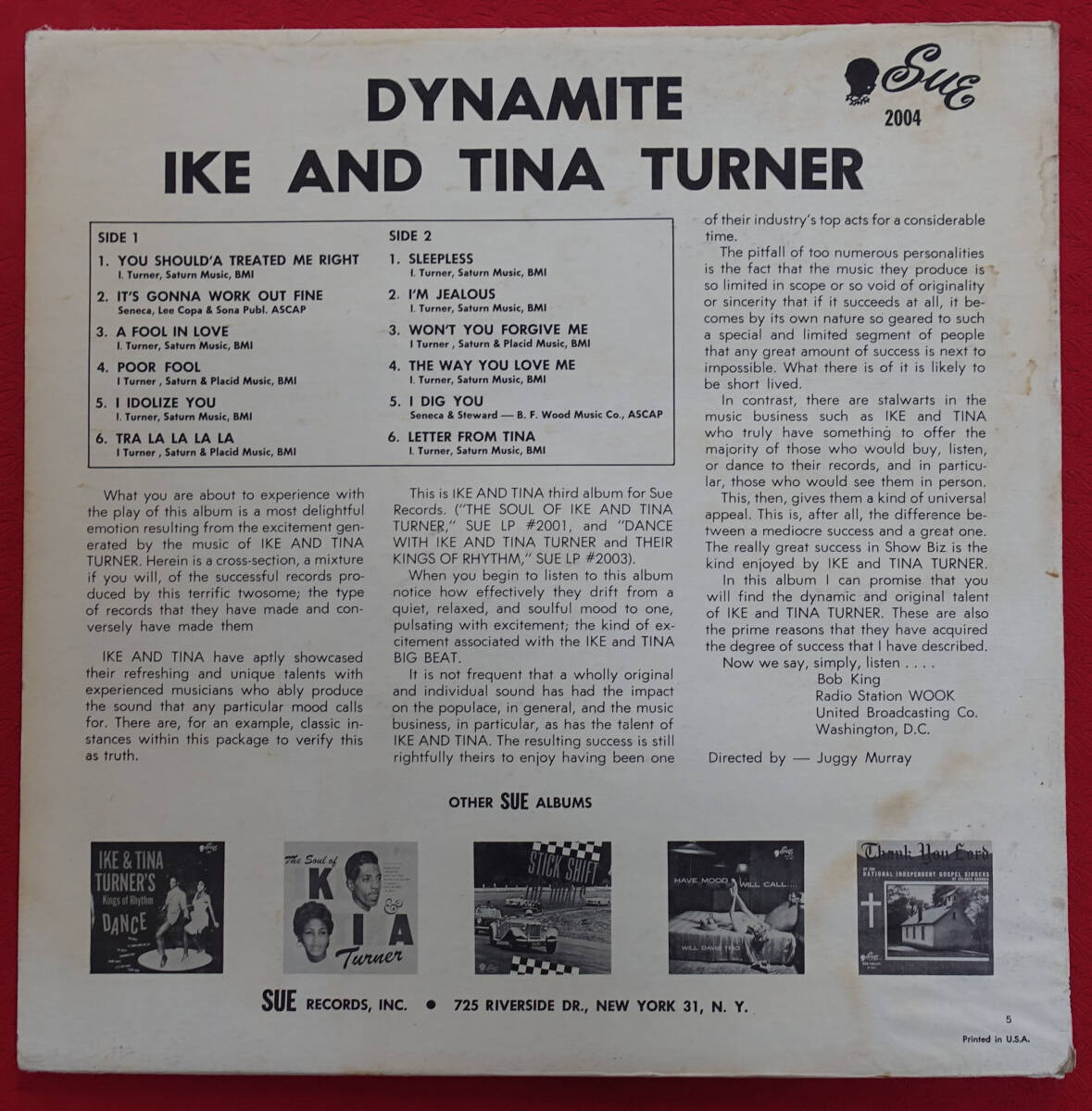 希少! US SUE 2004 オリジナル Dynamite / Ike & Tina Turner の画像2