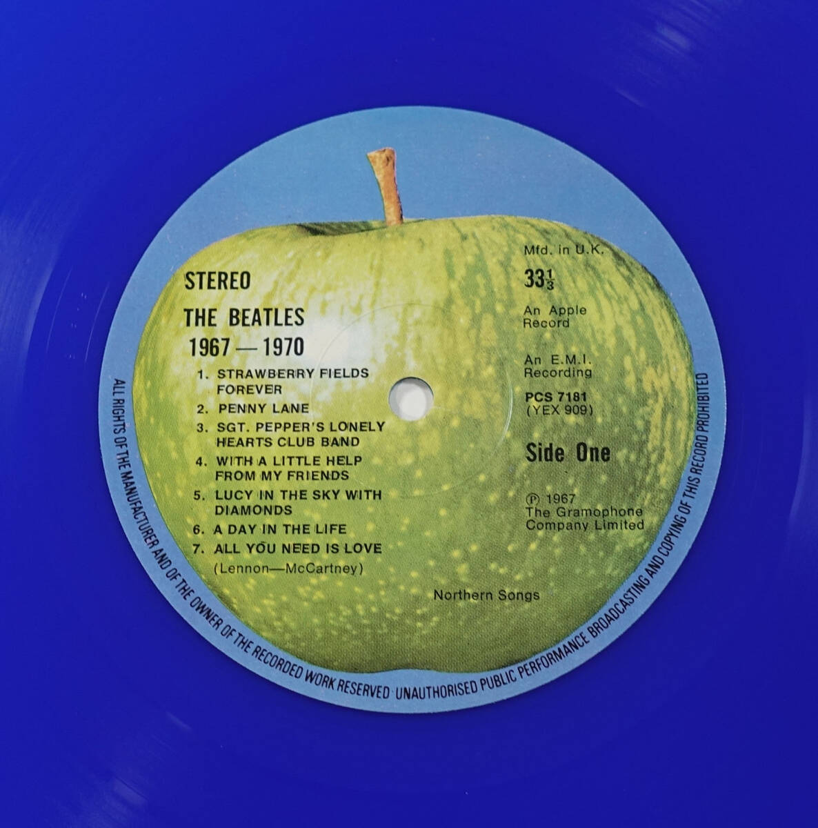 超レア! 極上品! UK Original 初回 APPLE PCS 1962~1970年 BLUE&RED VINYL / The Beatlesの画像5