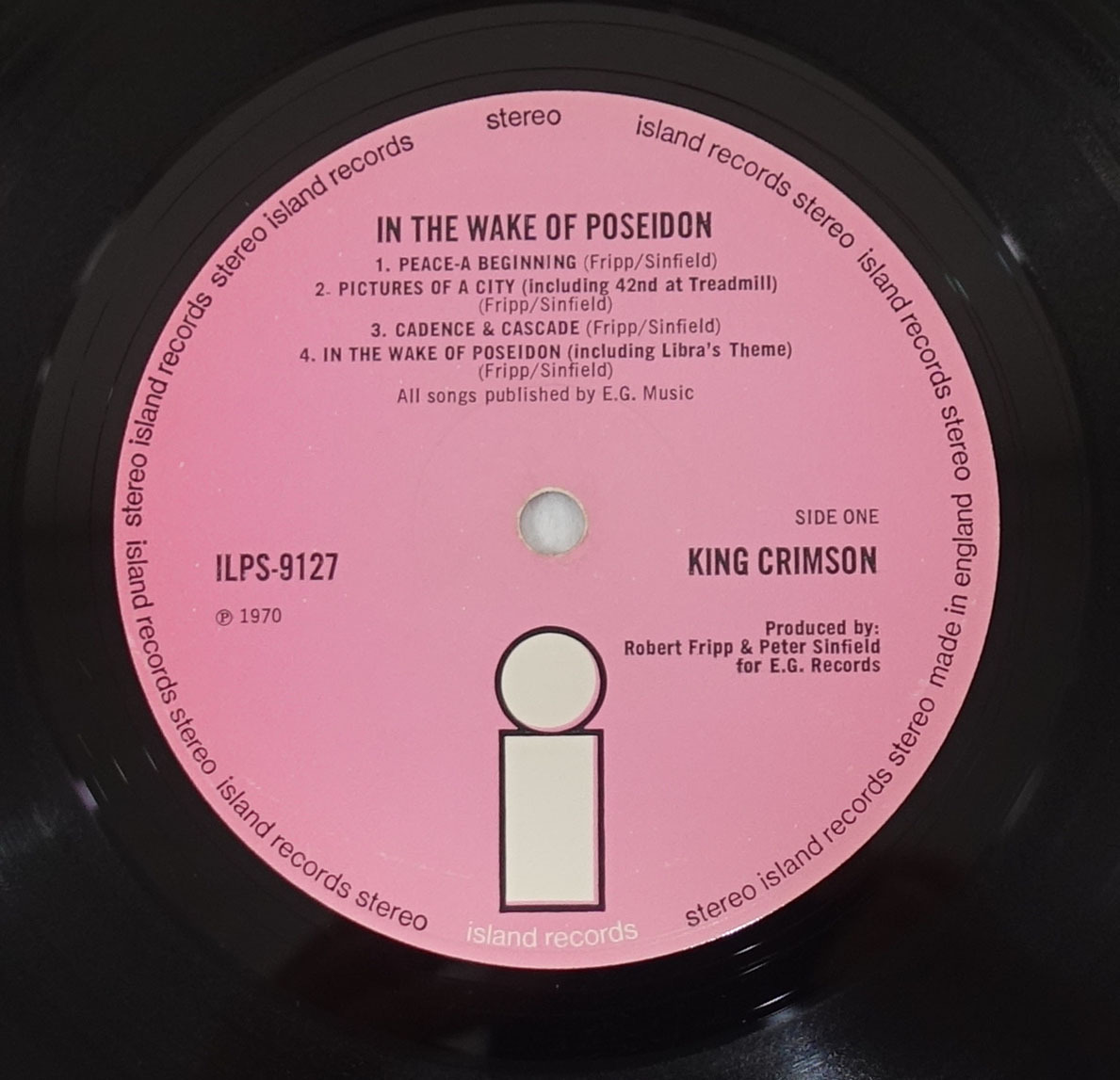 極美! UK Original 初回 ISLAND ILPS -9127 In the Wake of Poseidon / King Crimson MAT: A1/B1の画像6