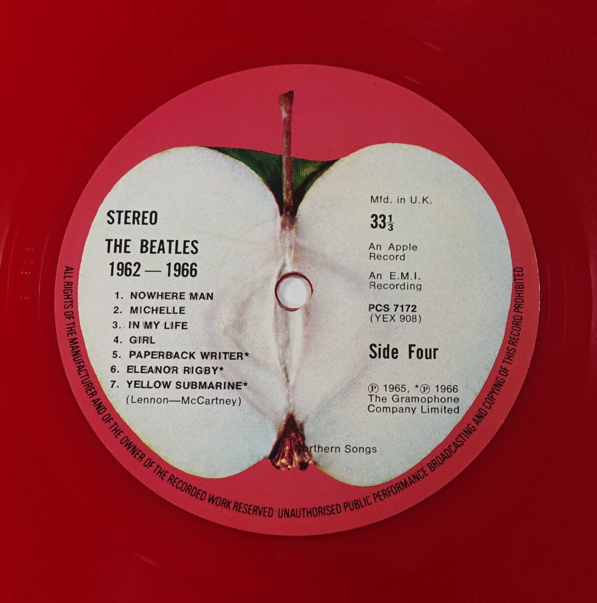 超レア! 極上品! UK Original 初回 APPLE PCS 1962~1970年 BLUE&RED VINYL / The Beatlesの画像8