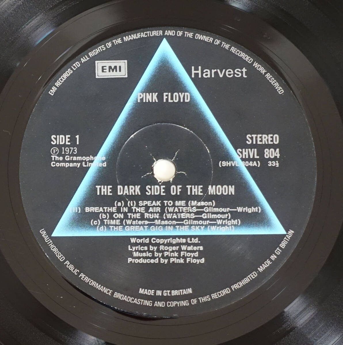 極美! UK Original HARVEST SHVL 804 The Dark Side of The Moon / PINK FLOYD MAT: A3/B3+完品の画像5