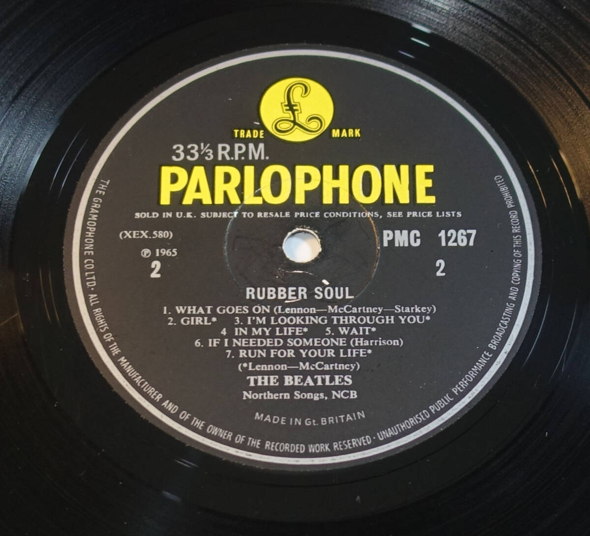 UK Original 初回 Parlophone PMC 1267 RUBBER SOUL / The Beatles Loud-Cut MAT: 1/1の画像8