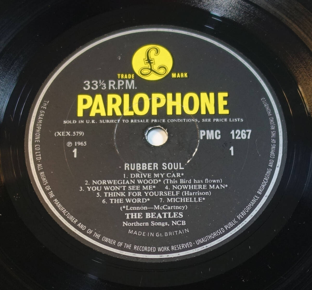 UK Original 初回 Parlophone PMC 1267 RUBBER SOUL / The Beatles Loud-Cut MAT: 1/1の画像7