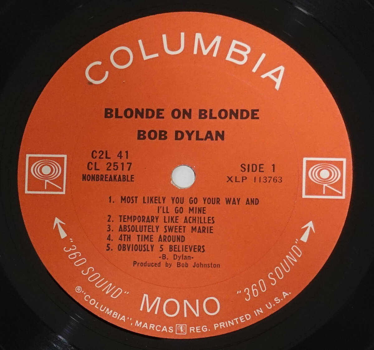 極美盤! US Columbia C2L 41 完全オリジナル 2EYES Blonde on Blonde / Bob Dylan MAT: 2B/3B/4F/2Fの画像7