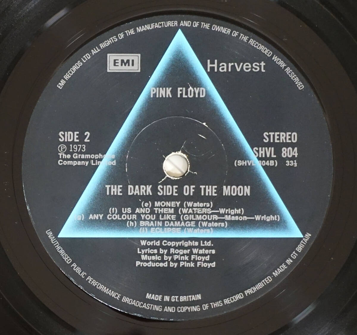 極美! UK Original HARVEST SHVL 804 The Dark Side of The Moon / PINK FLOYD MAT: A3/B3+完品の画像6