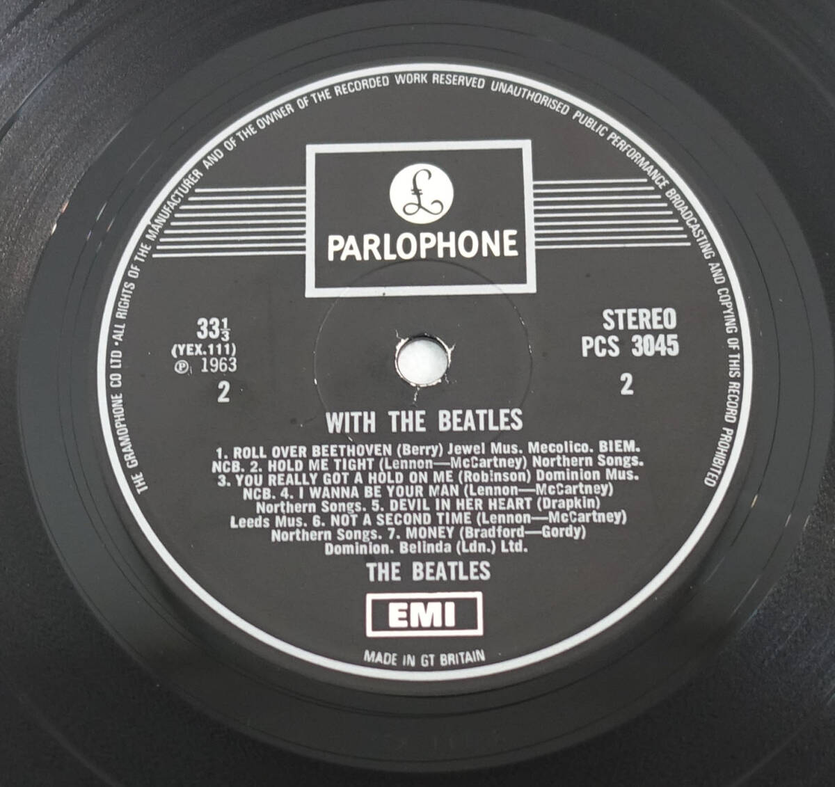 希少! UK Original Parlophone PCS 3045 Rare EMI ONE BOX With The Beatles MAT: 2/2_UK Parlophone PCS、Stereo Press