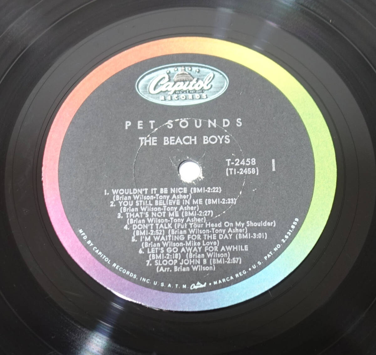 良盤! US Capitol MONO T-2458 オリジナル PET SOUNDS / The Beach Boys の画像3