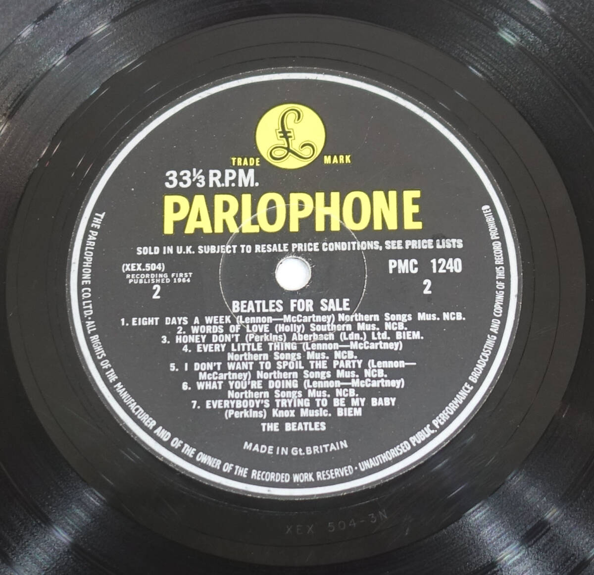 極美! UK Original初回 Parlophone PMC 1240 Beatles For Sale / The Beatles MAT: 3N/3N_画像7