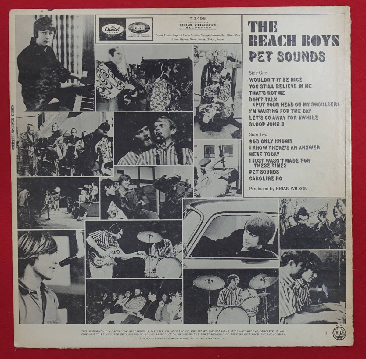 良盤! US Capitol MONO T-2458 オリジナル PET SOUNDS / The Beach Boys の画像2