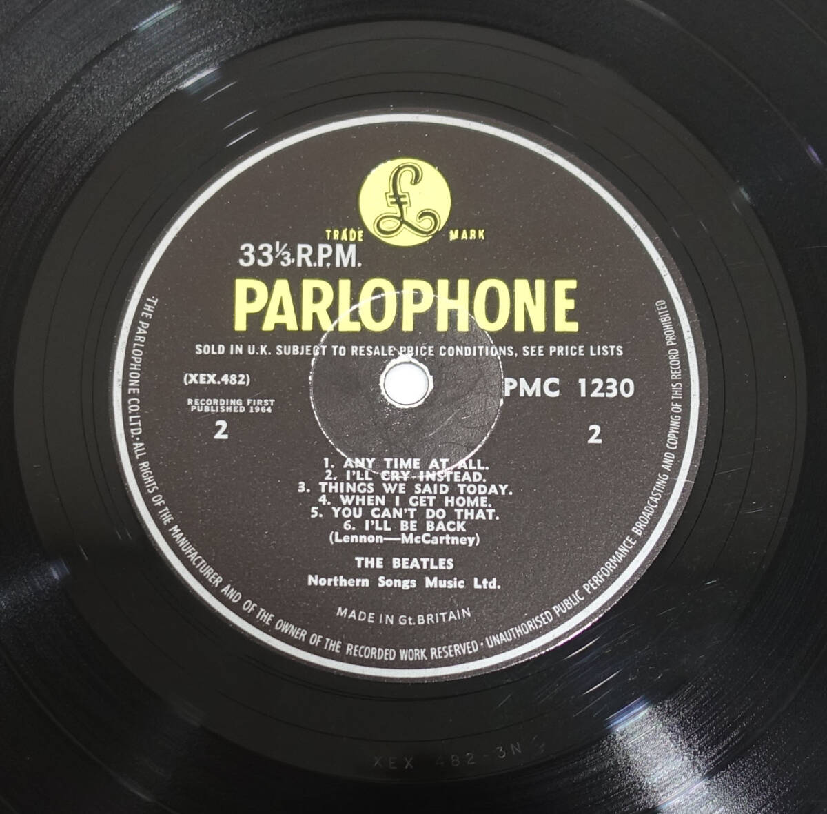 美品! UK Original 初回 Parlophone PMC 1230 A Hard Day’s Night / The Beatles MAT: 3N/3Nの画像8