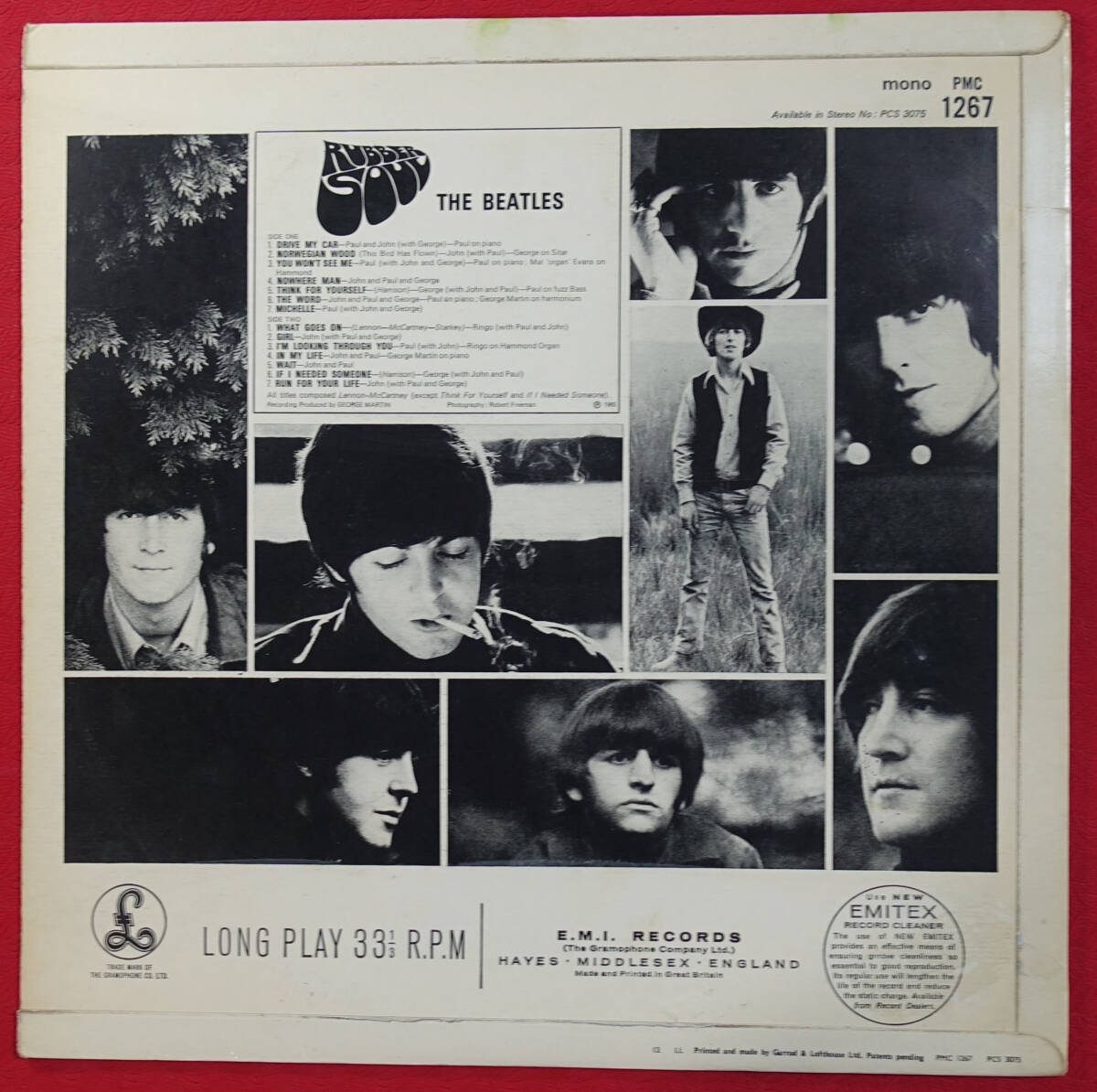 UK Original 初回 Parlophone PMC 1267 RUBBER SOUL / The Beatles Loud-Cut MAT: 1/1の画像2