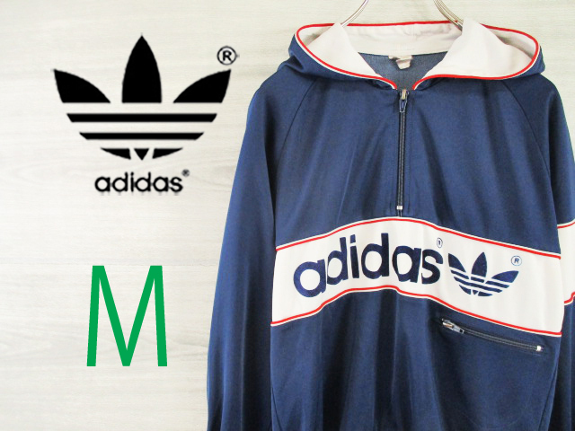 adidas アディダス＜万国タグ・パーカー・80年代・オーストリア製・トラックジャケット＞●M1442y_画像1