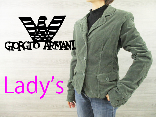 ARMANI JEANS●アルマーニ ジーンズ レディース＜3B ベロア ジャケット＞●M1954c_画像1