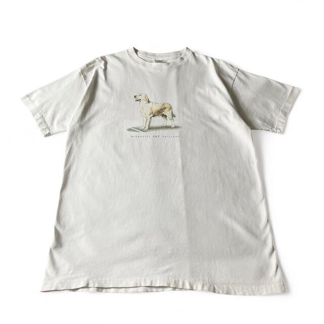 90’s OLD GAP Tシャツ 白タグ アニマル 犬 ドッグ 染み込み USA製 ヴィンテージ 紺タグ デカタグ_画像2