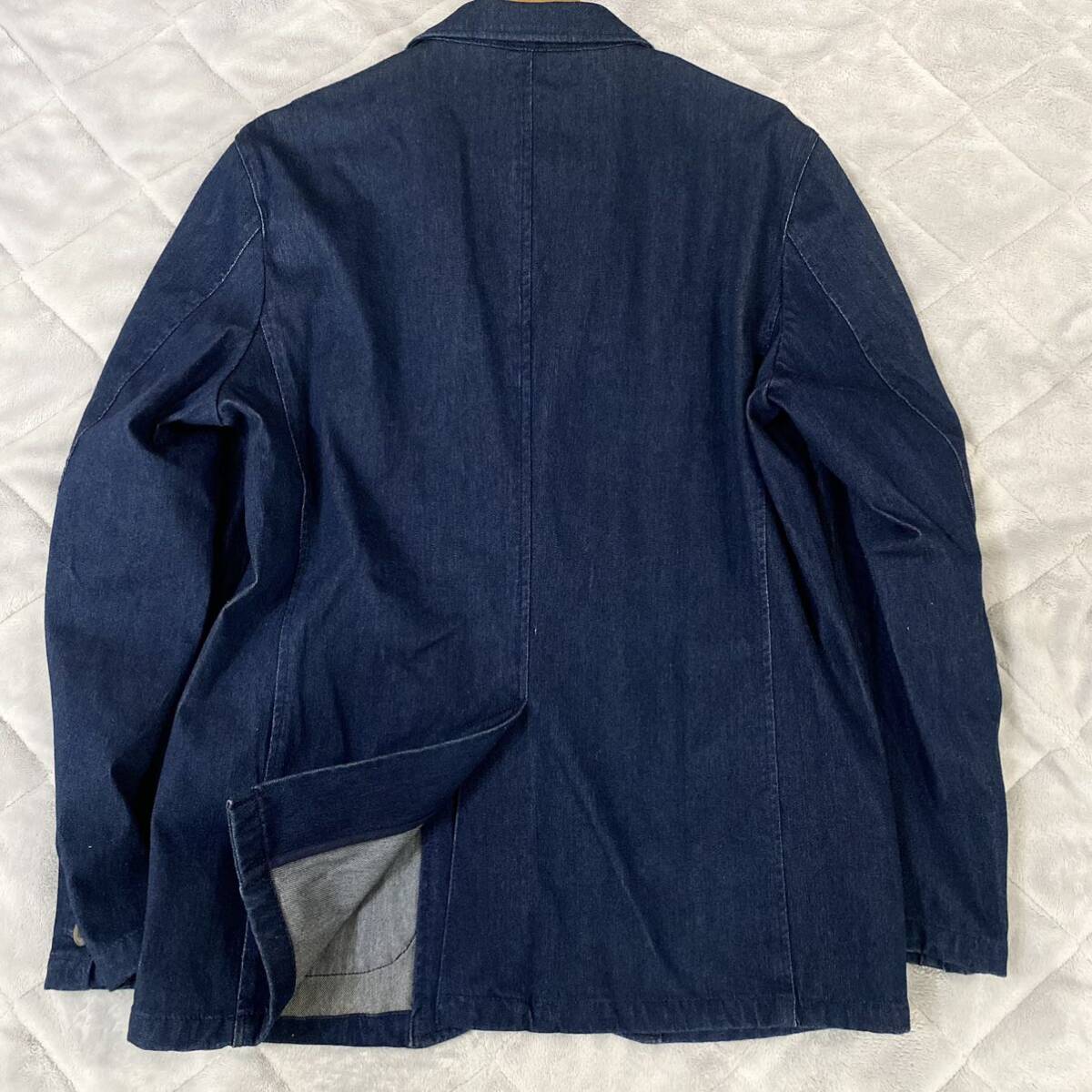  не использовался класс превосходный товар M размер *TAKEO KIKUCHI Takeo Kikuchi Anne темно синий tailored jacket индиго голубой Denim стрейч эластичность темно синий весна 