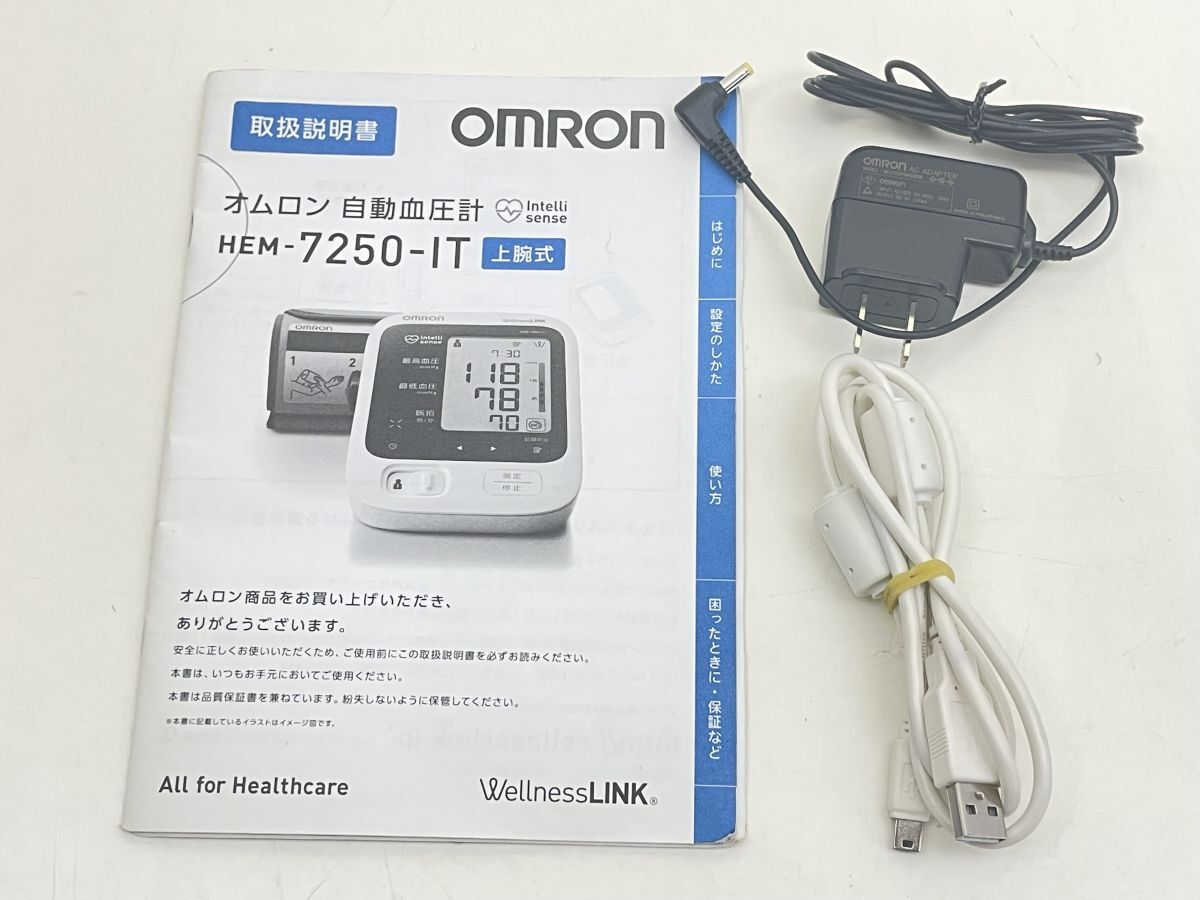 Y343-N35-1642 omron Omron automatic hemadynamometer HEM-7250-IT case instructions attaching AC adaptor present condition goods ②