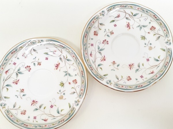 Y233-N38-339 Noritake ノリタケ 花更紗 カップ＆ソーサー ペア2客 洋食器 茶器 ティーカップ 箱あり 現状品③_画像7