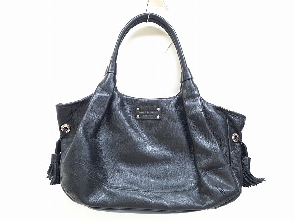 Z228-N37-1105 Kate spade ケイトスペード ハンドバッグ レザー ブラック H24cm×W42cm×D15.5cm 現状品③_画像1