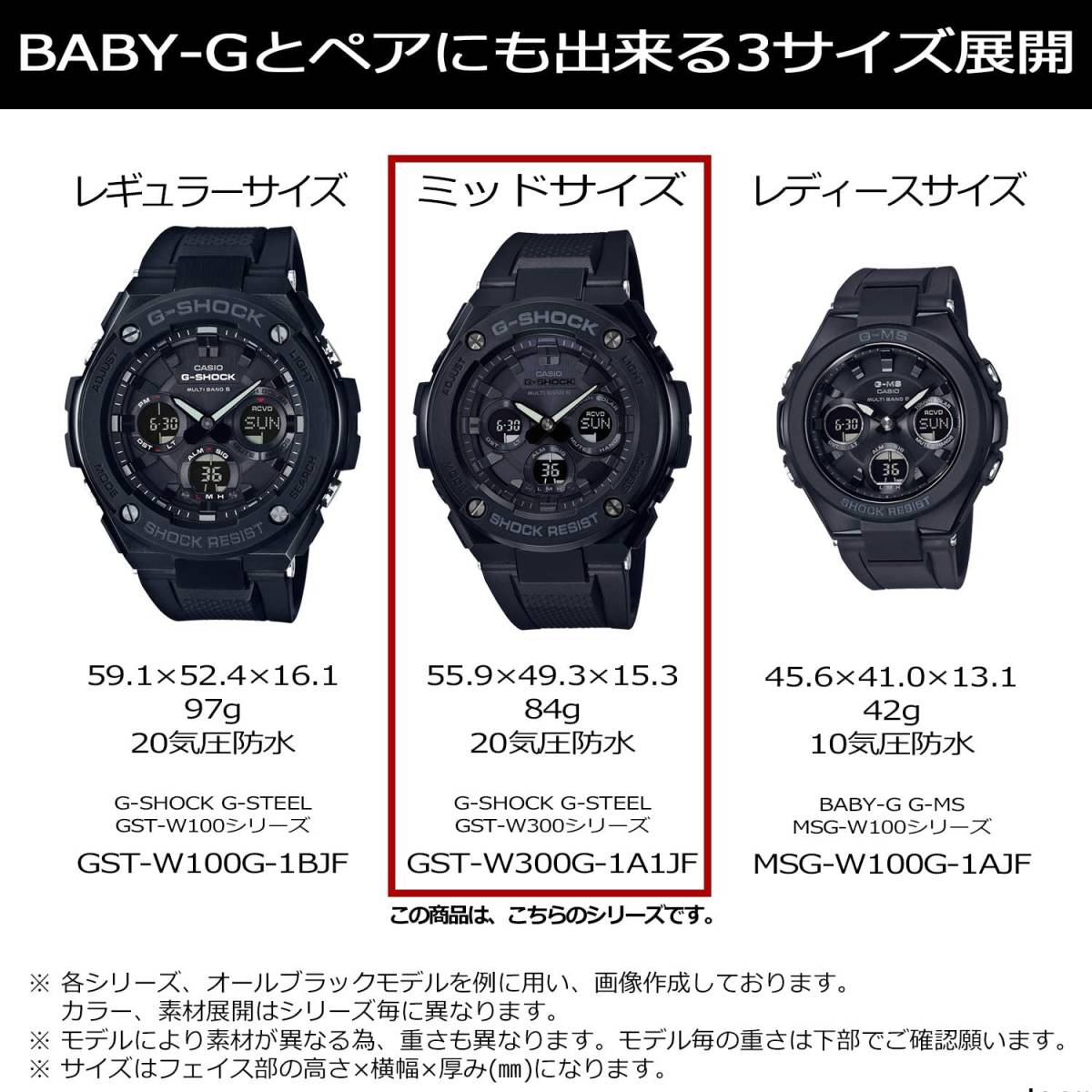 送料無料★国内正規品★新品・未使用★CASIO G-SHOCK G-STEEL 電波ソーラー GST-W310-1AJF　樹脂ベルト★定価￥44,000_画像2