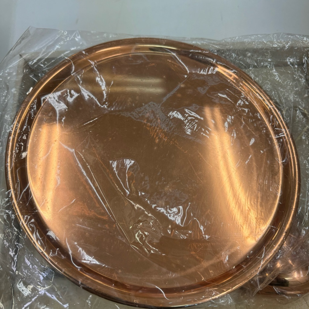 上12486 COPPER 100 HOME WARE 銅製 ティーポット ミルクポット トレンチ セット の画像6