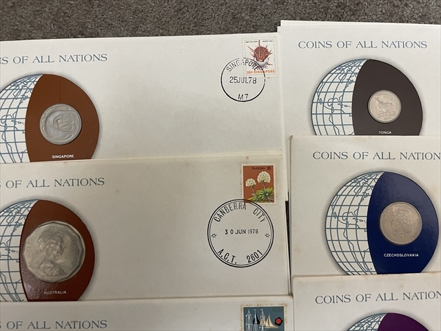 上12442 世界 切手 硬貨 コイン COINS OF ALL NATIONS 昭和レトロ 当時物 記念 コレクション コレクター ヴィンテージ 大量まとめセットの画像2