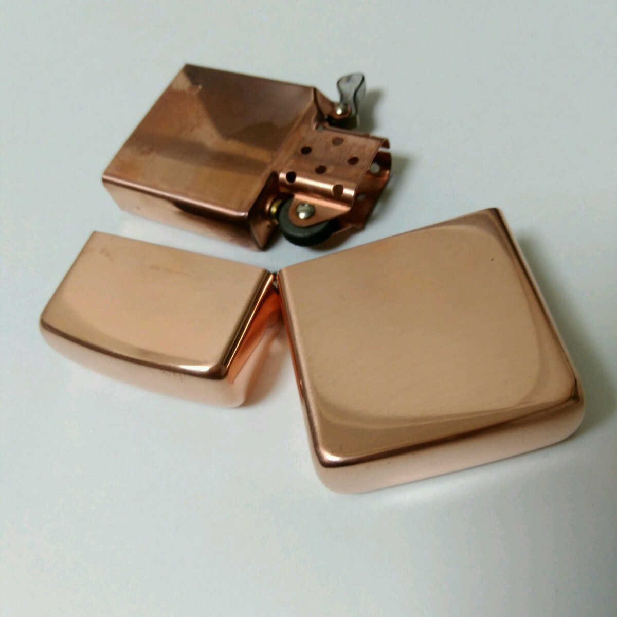  unused goods SOLID COPPER PREMIUM OIL LIGHTER original copper purity ( solid copper ) premium oil lighter ZIPPO interchangeable goods -ply thickness / plain armor - case 