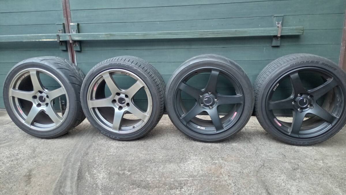 SSR GTV01 9.5J +22 114.3 TOYO PROXES SPORT/R888 265/35R18 4本 左右色違いの画像1