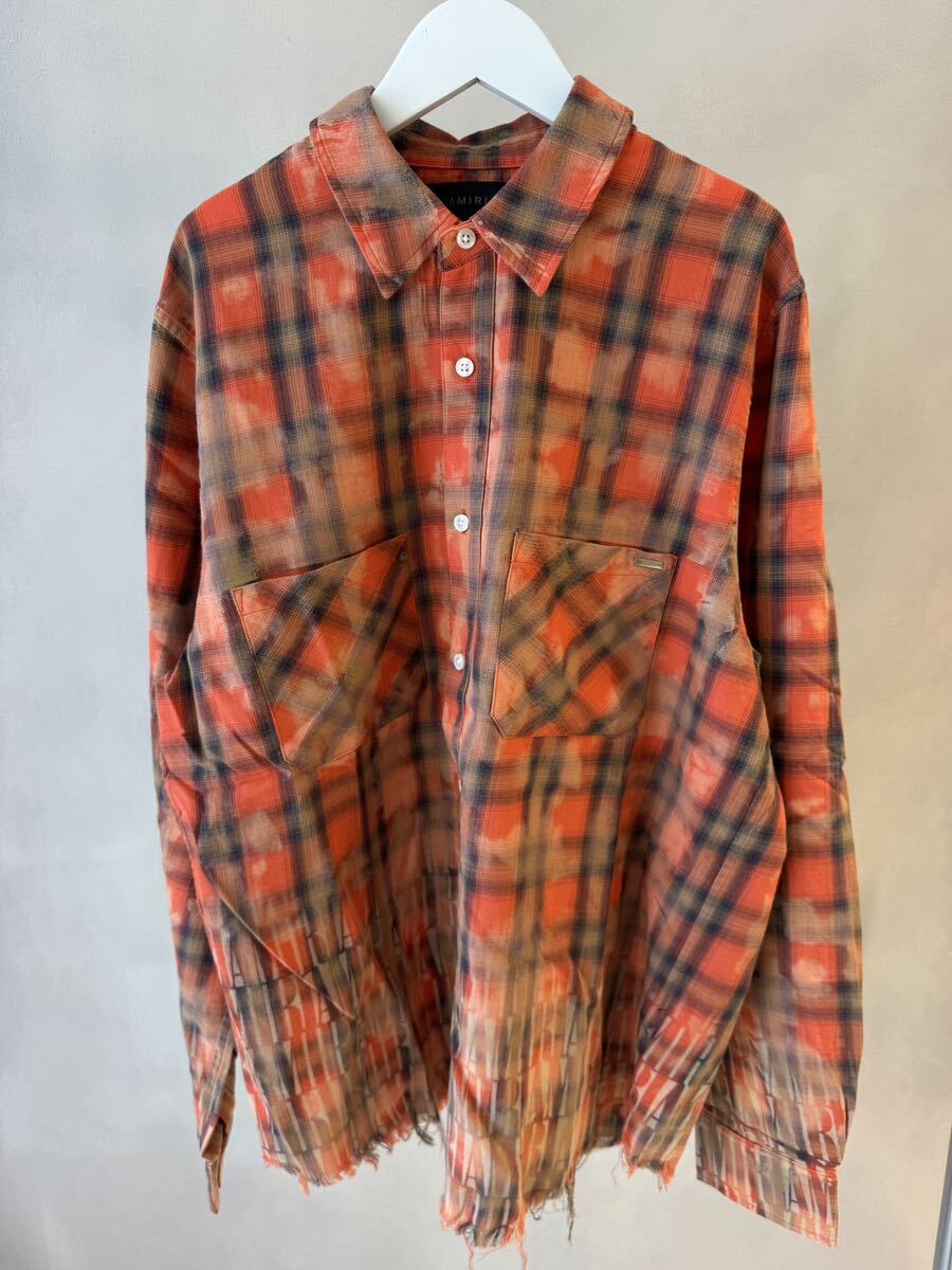 【AMIRI】BLEACH AMIRI LOGO FLANNELの画像1