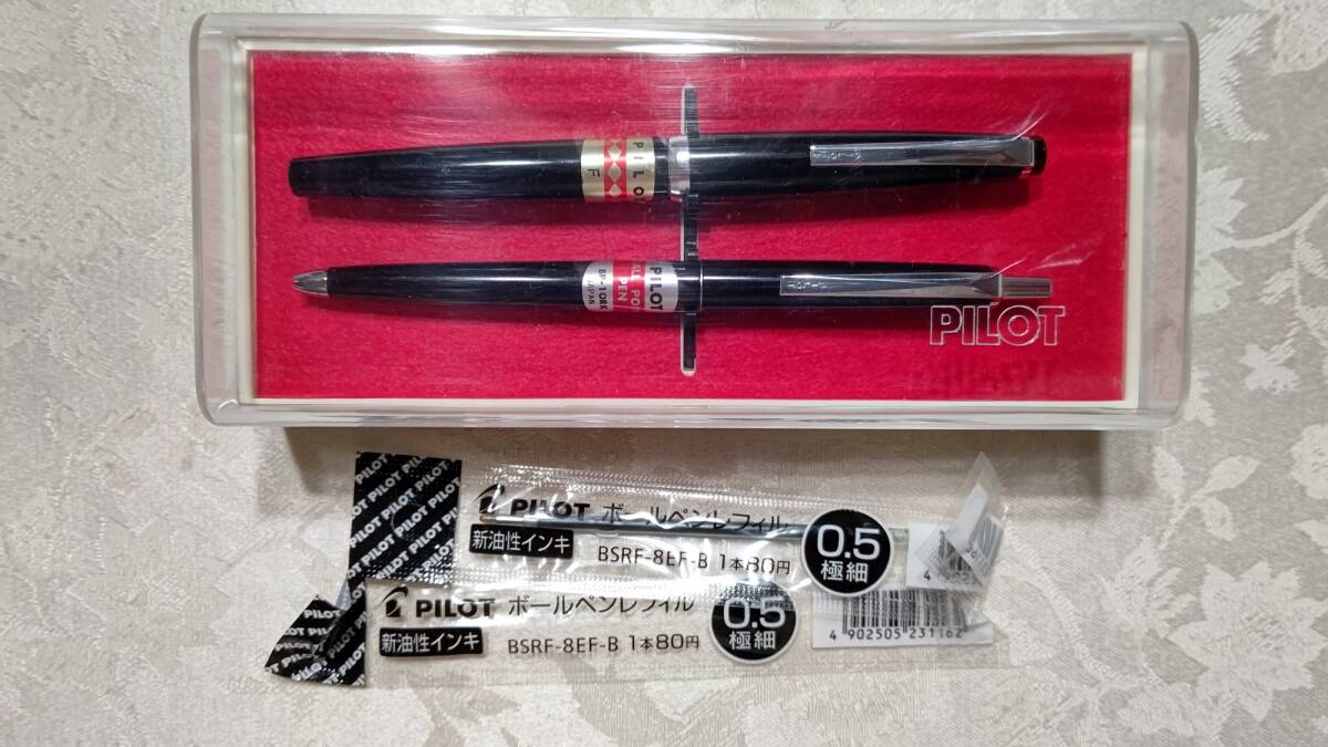 Showa Retro Pilot Fountain Pen (Pilot 55 Super Caffice Pen Tipe F-Sport Type) и Ballpoint Pen (BP-10RK New Refill 2) Дело в случае