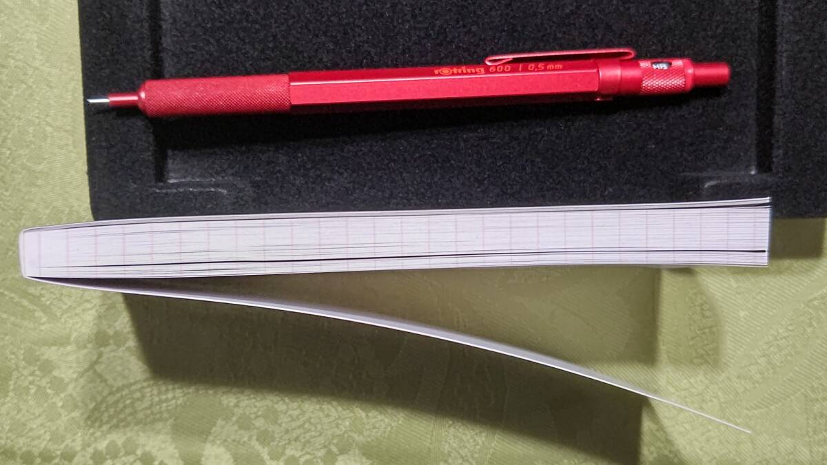 日本限定ギフトセット 2139755 ロットリング 600MP 製図用シャープペンシル 0.5mm RED 赤 & メモパッド（方眼）ケース入り_画像6