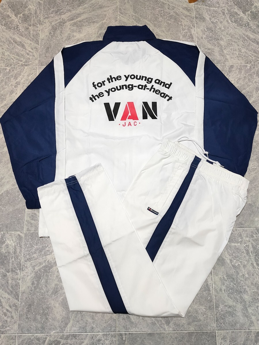 未使用 VAN JAC ヴァン ジャケット ウインドブレーカー ジャージ 上下 セットアップ Lサイズ ジャケット ブルゾン IVY パンツ アーチロゴの画像1