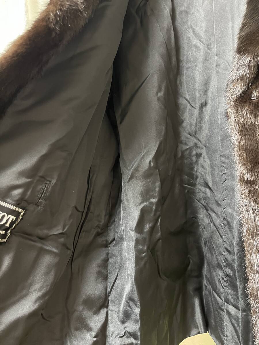 SAGA MINK サガミンク PRELIOT 高級 毛皮コート リアルファー ブラウンブラック系