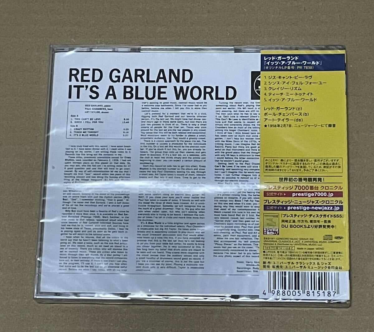 未開封 送料込 Red Garland Trio It's A Blue World 国内盤CD / レッド・ガーランド / UCCO90286_画像2