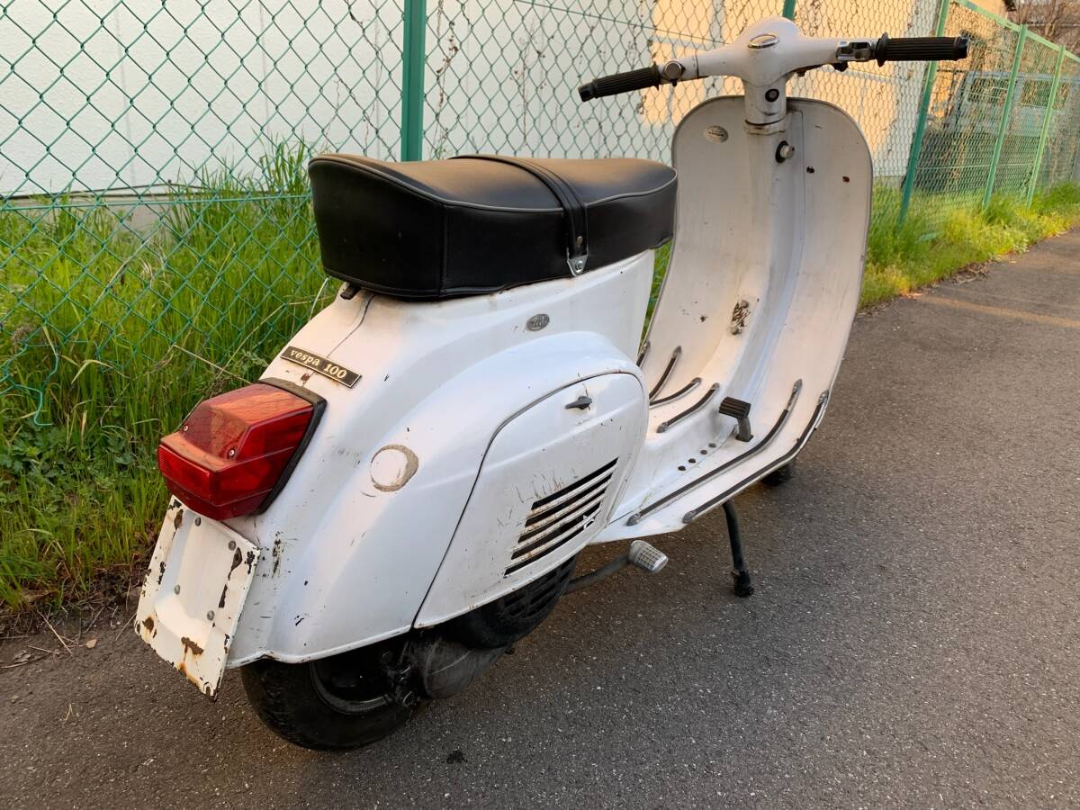 1万円スタート ベスパ 希少レア 2スト 絶版車 ベスパ V100 VESPA 旧車 登録書類 キー有 当時物_画像4