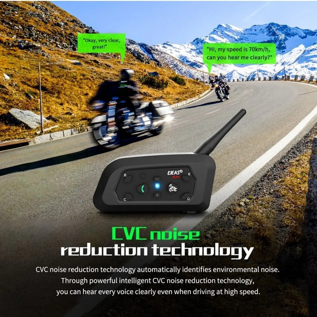 インカム★バイク用★EJEAS V6 PRO★新品未使用★格安スタート★2024年製造検品証付属★Bluetoothの画像5