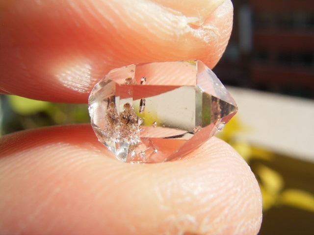 7109 ハーキマーダイヤモンド 超極美美麗10.2mmの超超クリア美透明水晶クリア要件タビュラーの画像7
