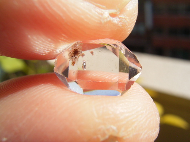 7109 ハーキマーダイヤモンド 超極美美麗10.2mmの超超クリア美透明水晶クリア要件タビュラーの画像10