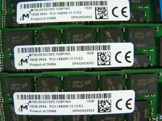 1PSF // 16GB 12枚セット計192GB DDR3-1866 PC3-14900R Registered RIDMM MT36JSF2G72PZ-1G9P1KG CT16G3ERSDD4186D //Supermicro 815-6取外_画像5