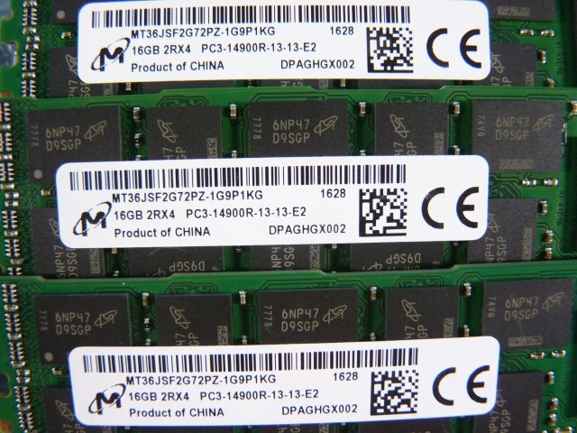 1PSF // 16GB 12枚セット計192GB DDR3-1866 PC3-14900R Registered RIDMM MT36JSF2G72PZ-1G9P1KG CT16G3ERSDD4186D //Supermicro 815-6取外_画像4