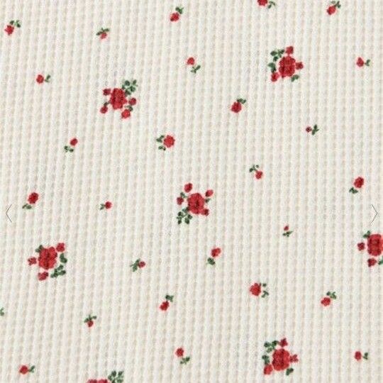 ナイスクラップ サーマルロングスリーブTシャツ パックT  白 赤 花柄