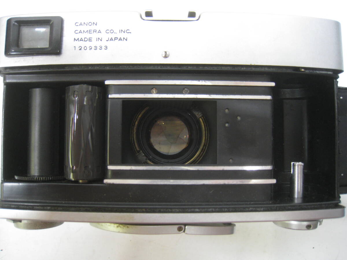 レトロ Canon キャノン canonet フィルムカメラ 革ケース付 黒 ブラック_画像9