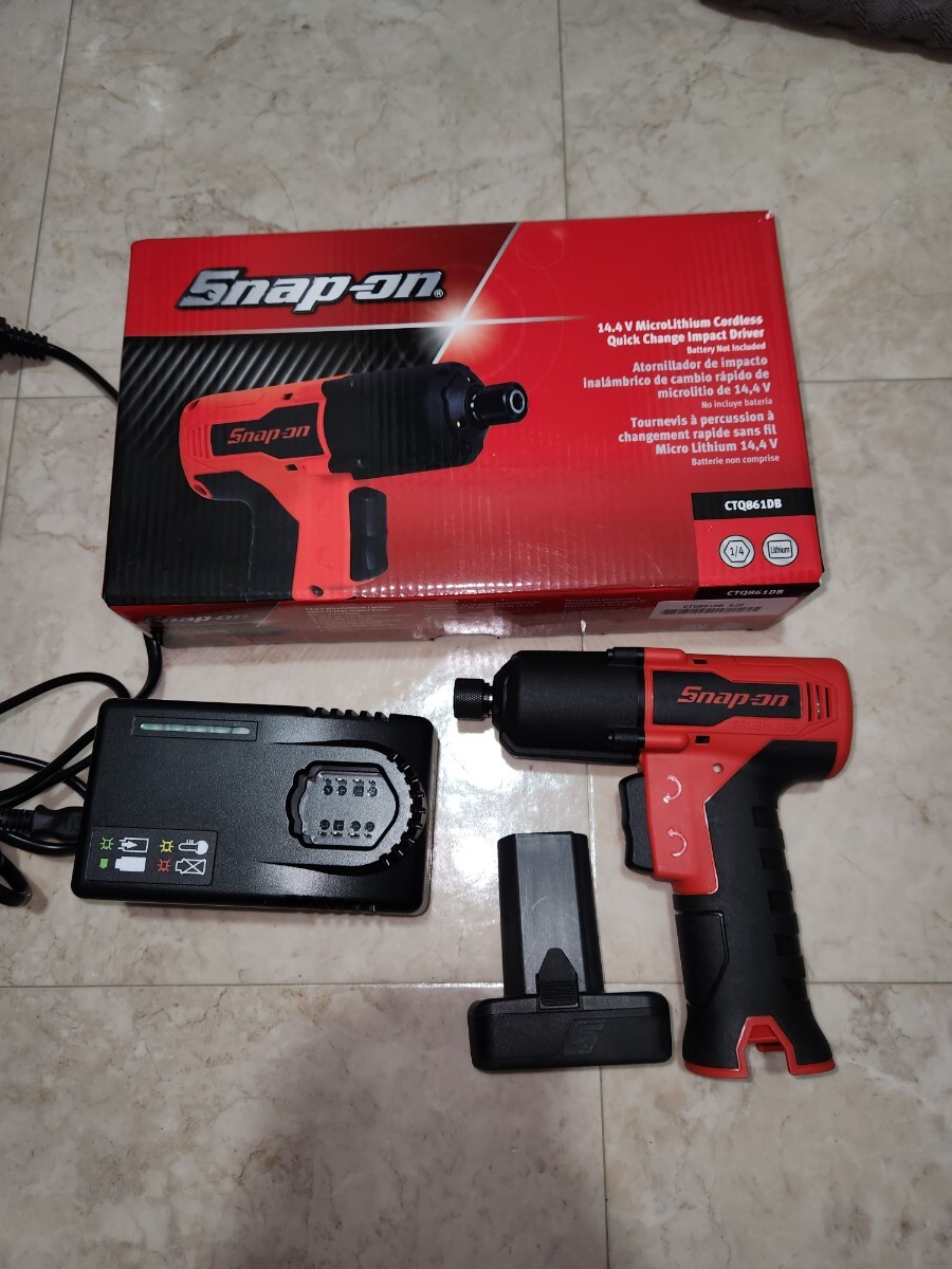  Snap-on cordless impact driver 14.4v unused original battery battery charger attaching CTQ861DB