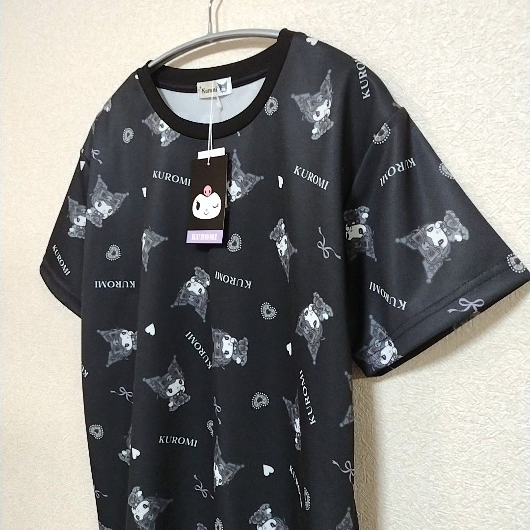 【新品】SANRIO サンリオ KUROMI クロミ 半袖 Tシャツ L 黒 トップス 真夜中のメロクロ