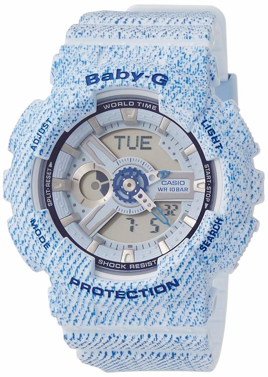 新品】カシオ ベビーG デニムカラー BA-110DC-2A3JF ライトブルー