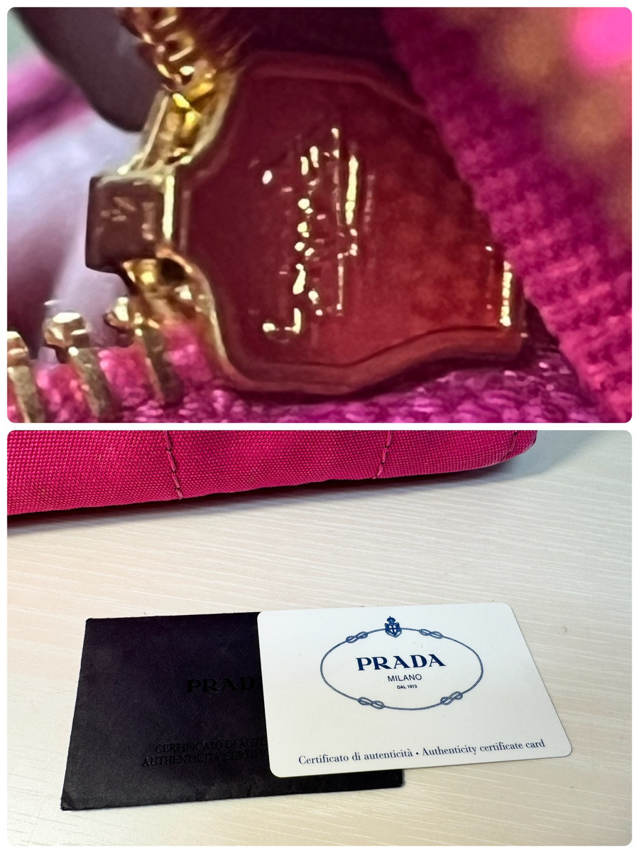 1011-03★PRADA/プラダ  カナパ トートバック ピンク 刻印あり：LAMPO ※PRADA/プラダ 長財布付き♪の画像5