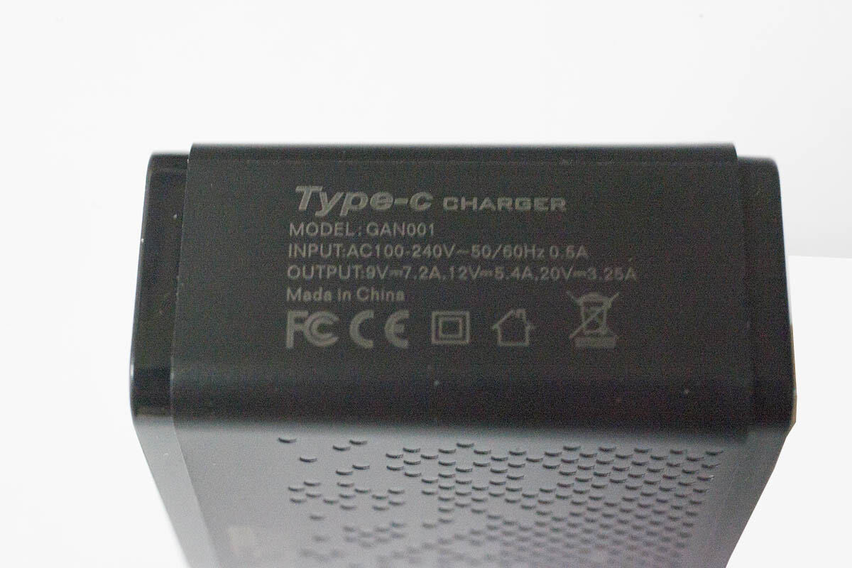 PD GaN 充電器 65w 充電器 type-c ＋USB ２ポート 新品 送料無料 BLACK_画像6