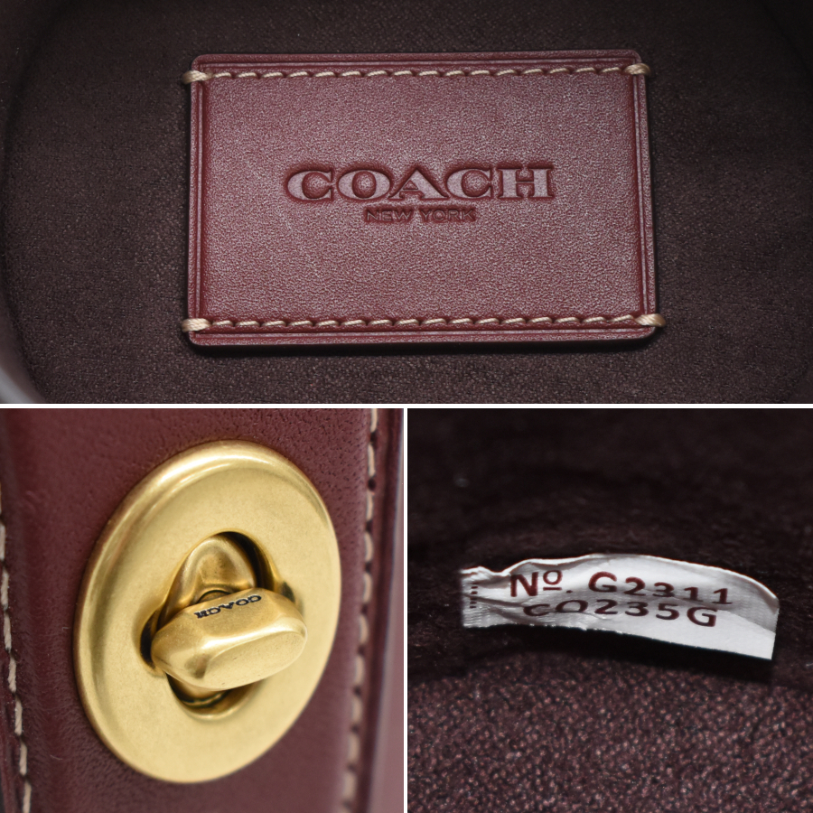 新品同様 コーチ ワインボトルケース レザー ワインレッド COACH_画像9