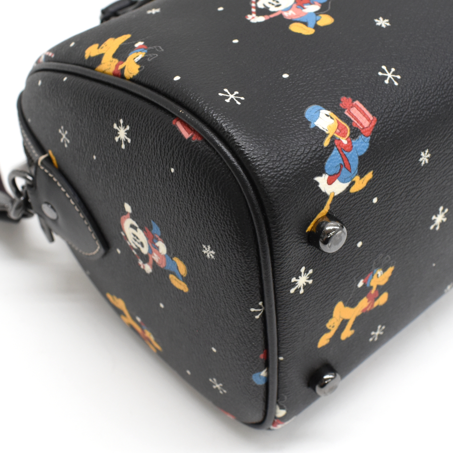 未使用品 コーチ ディズニー コラボ ホリデイローワン サッチェル ハンドバッグ CM849 ブラック COACH×DISNEY_画像6