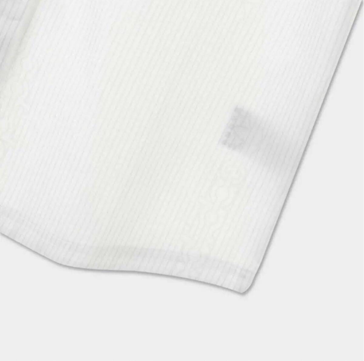 adidas originals Lsizeルーズ 総柄プリント サテンシャツホワイト系 半袖シャツ _画像8