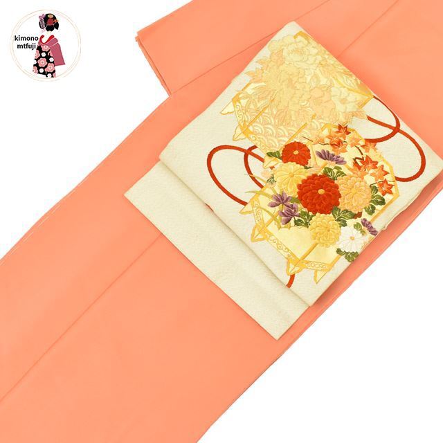1 jpy undecorated fabric Nagoya obi 2 point silk one . length 164.5cm including in a package possible [kimonomtfuji] 3nfuji44216